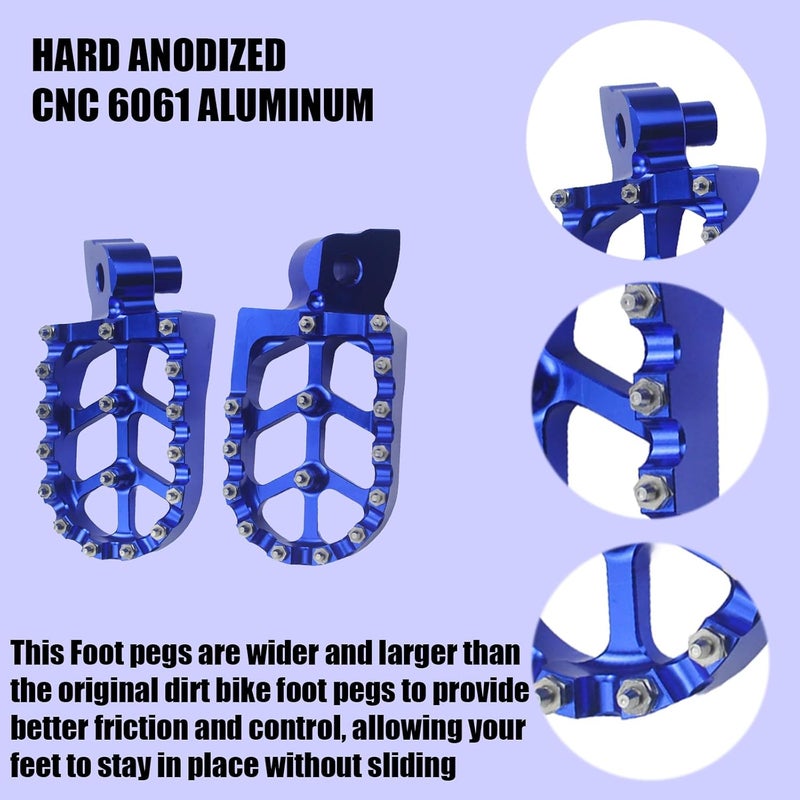 Adsspro Motorcycle CNC Foot Pegs Rests Footpegs For YZ65 18-21 YZ85 02-21 YZ125 97-21 YZ250 98-21 YZ250F 01-21 YZ426F 00-02 YZ450F 03-21 YZ125X 17-21 YZ250X 16-21 Dirt Pit Bike - Image 4